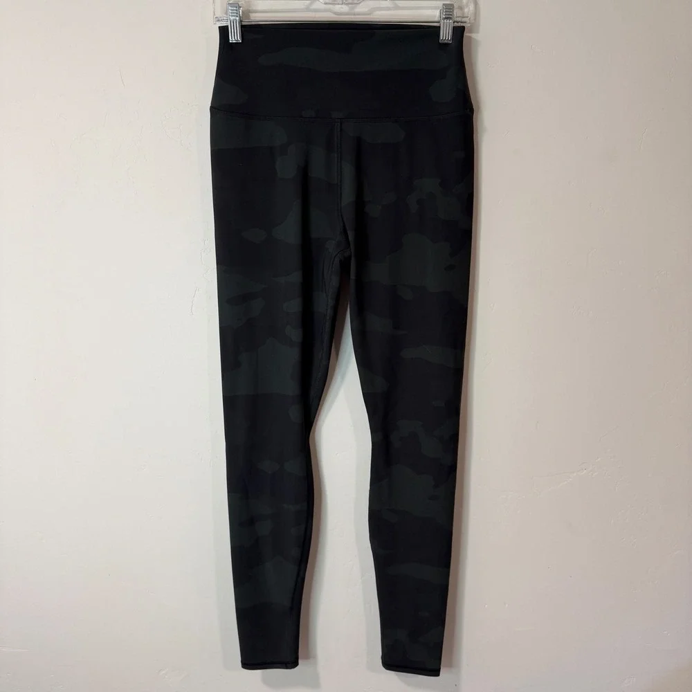 Alo Yoga Womens Vapor Leggings Large Camo Navy Green High Waist Camouflage